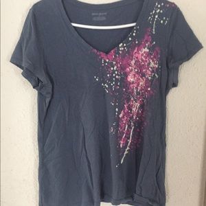 DKNY Jeans T-Shirt V-Neck Size Large